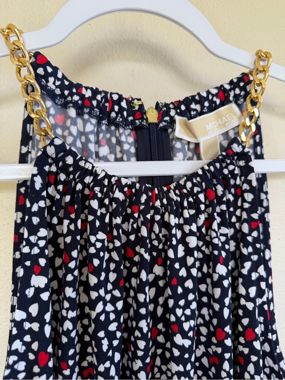 MICHAEL Michael Kors Tank Top Gold Accents Patriotic Colors ❤️🤍💙 Large